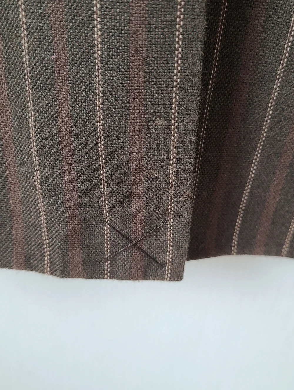 Marc Ecko Cut & Sew Y2K Brown Striped Military Graphic Blazer Sport Coat